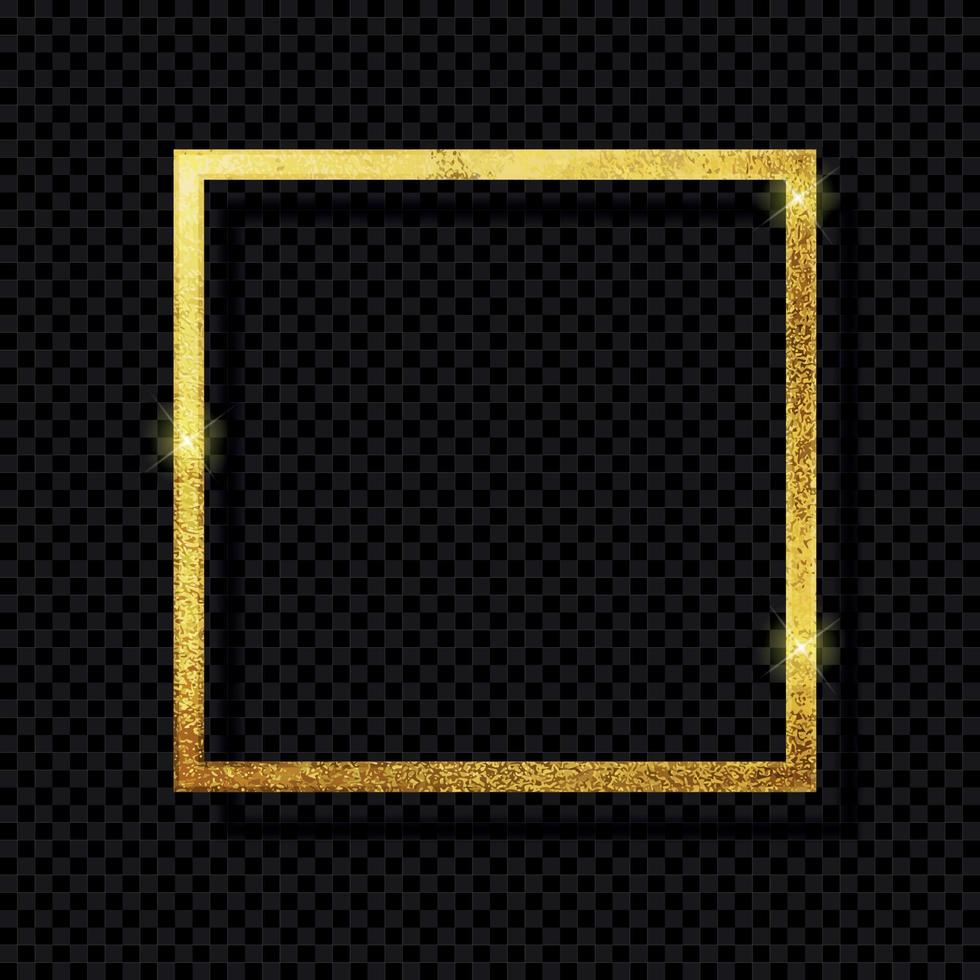 Abstract Shiny Golden Frame  Luxury  on Transparent Background. Vector Illustration