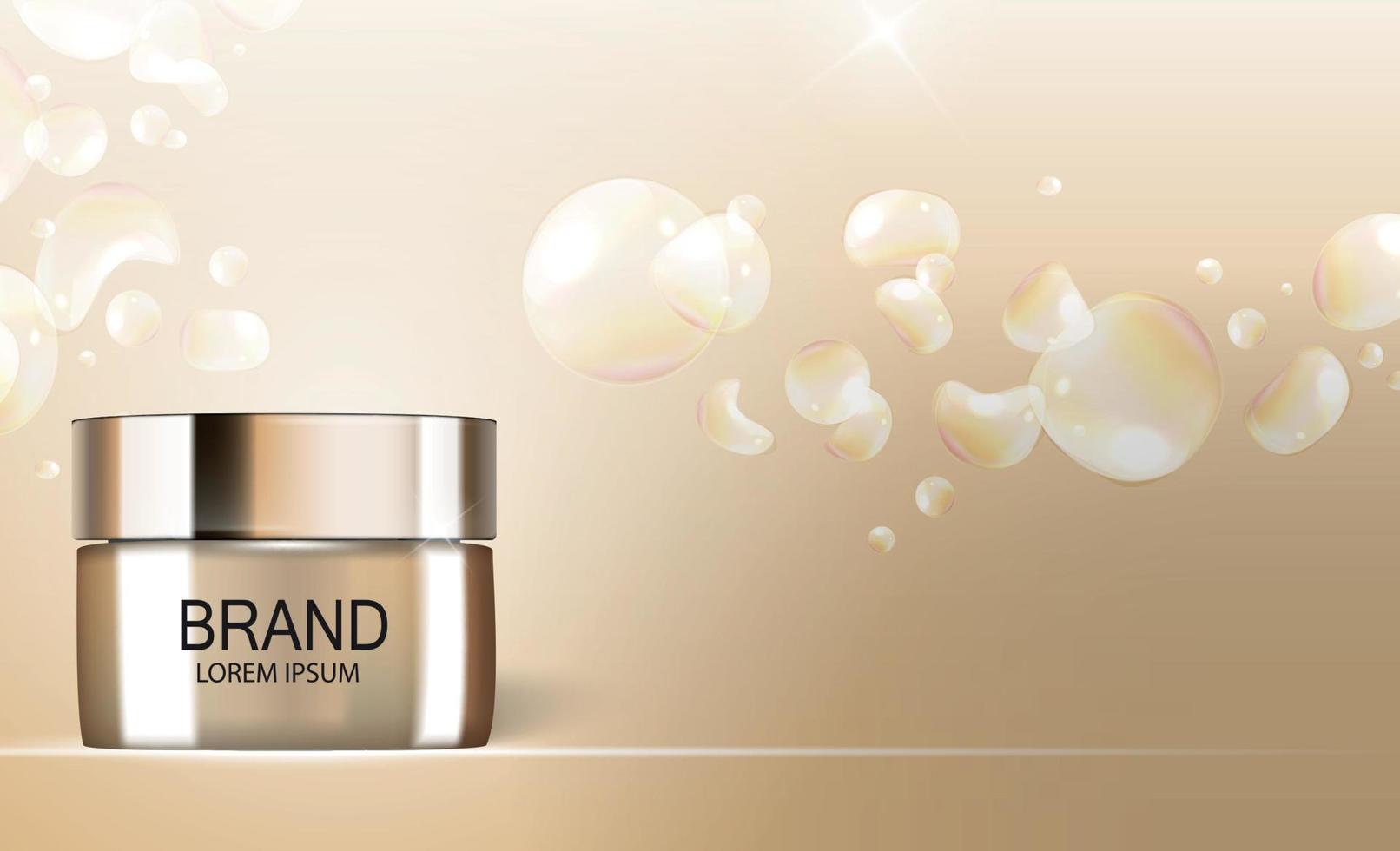 Design Cosmetics Product  Template for Ads or Magazine Background. 3D Realistic Vector Iillustration