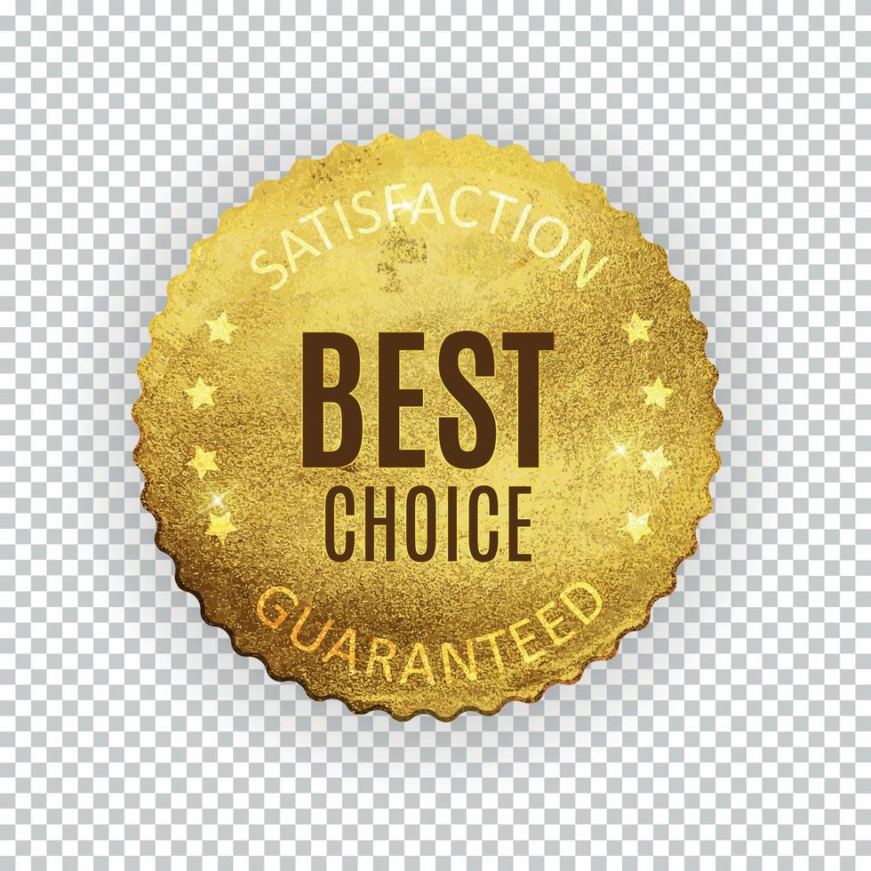 Best Choice Golden Shiny Label Sign. Vector Illustration
