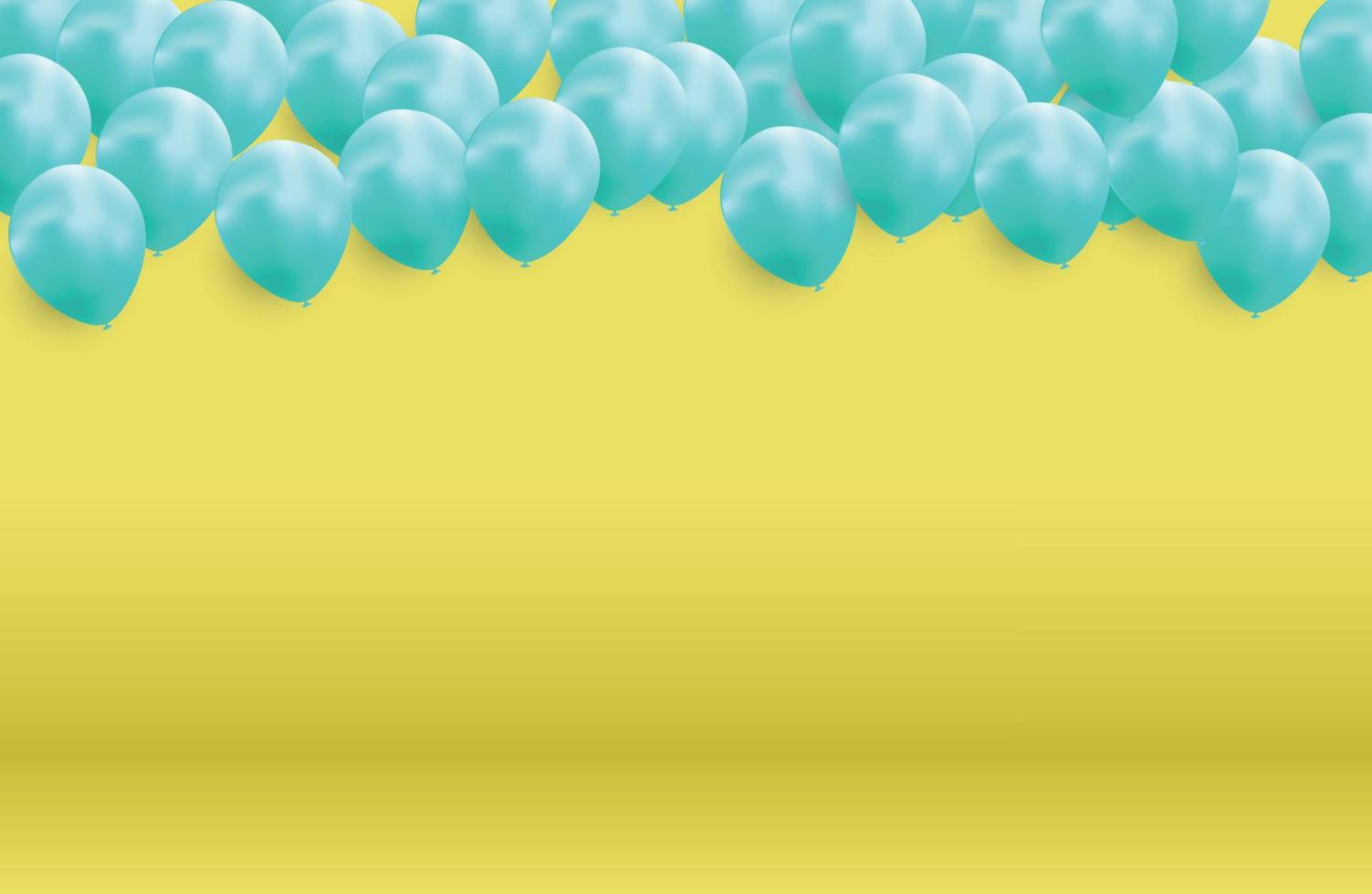Glossy Happy Birthday Balloons Background Vector Illustration