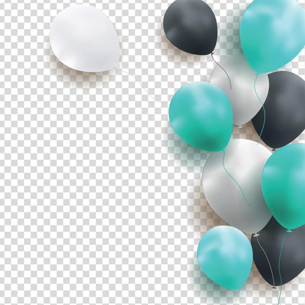 Glossy Happy Birthday Balloons Background Vector Illustration