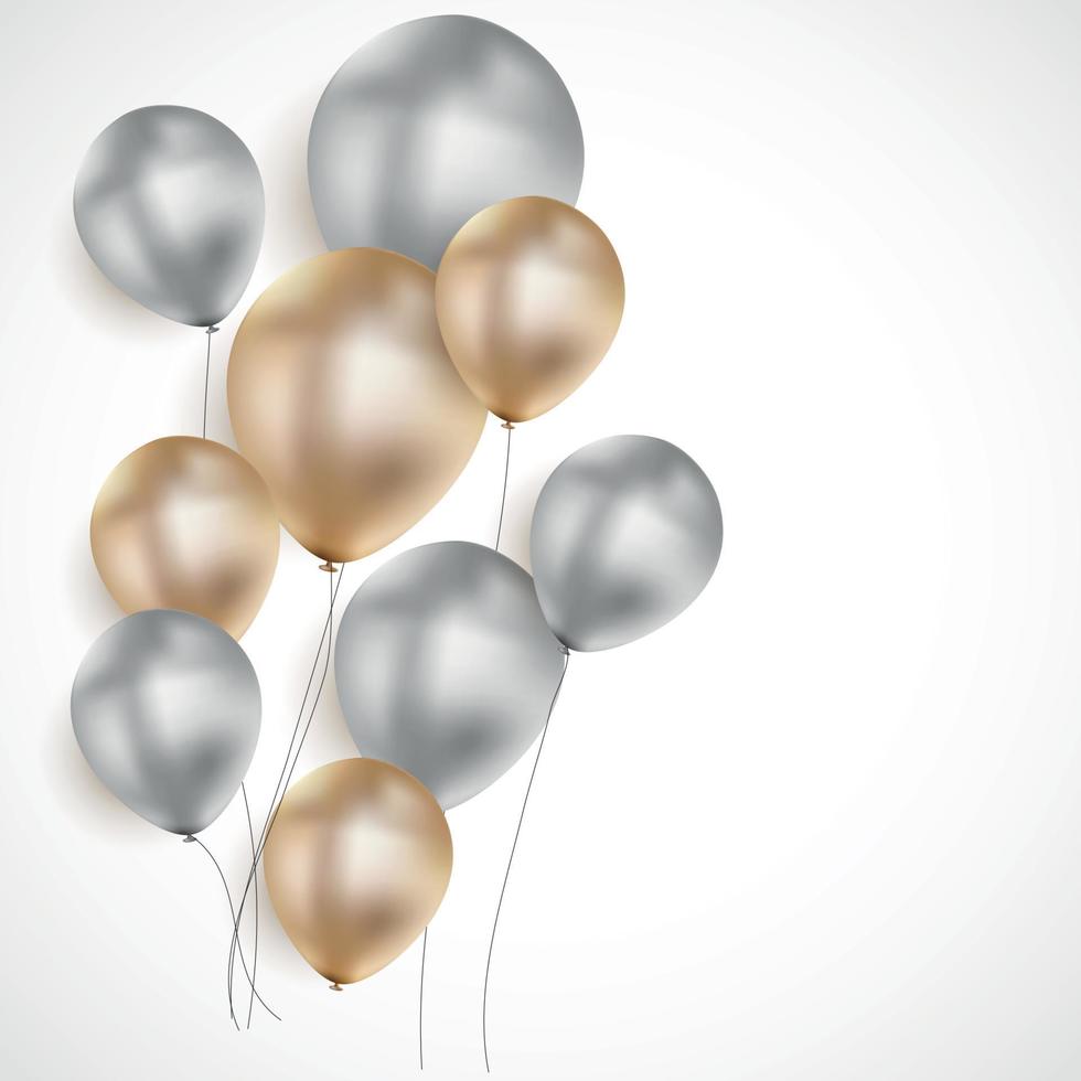 Glossy Happy Birthday Balloons Background Vector Illustration