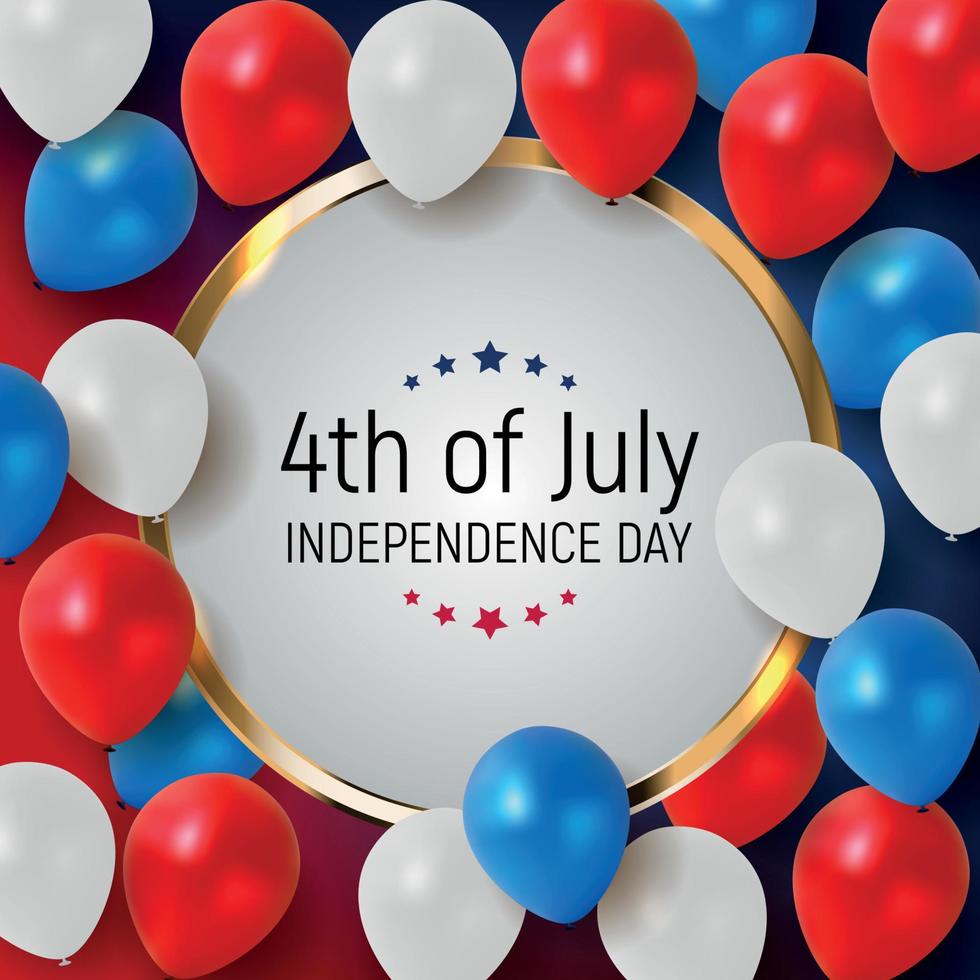 Fourth of July, Independence day of the United States. Happy Birthday America. Vector Illustration
