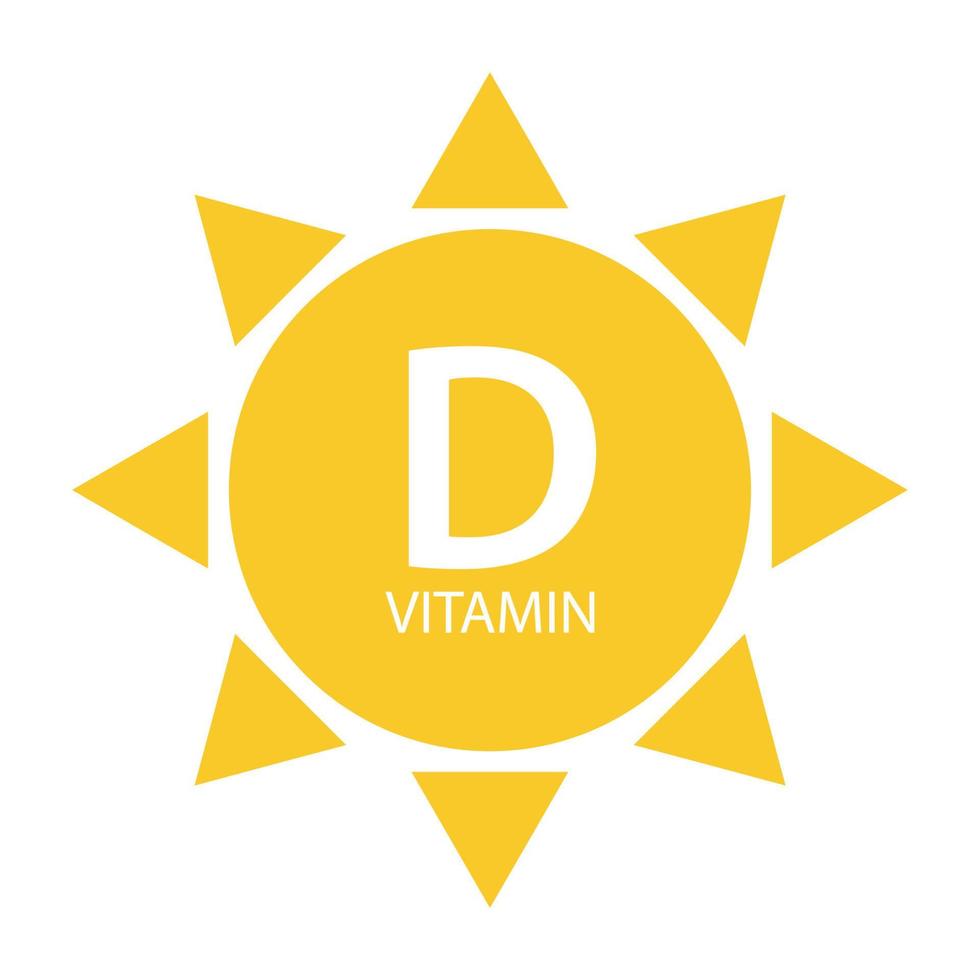 Vitamin D Sun Sign Icon. Vector Illustration