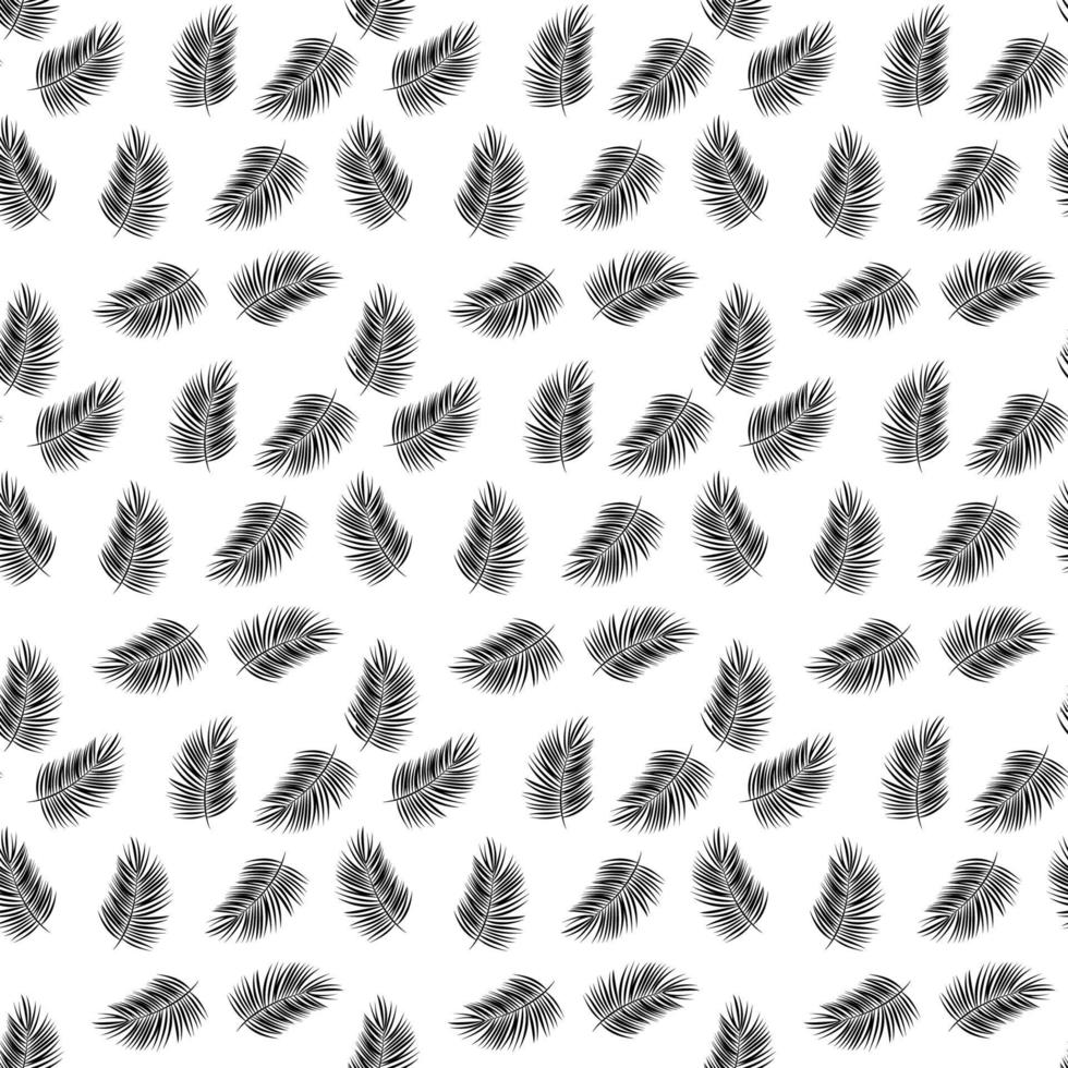 Silhouette of Palm Trees on White Background. Seamless pattern. Vector Illustration.