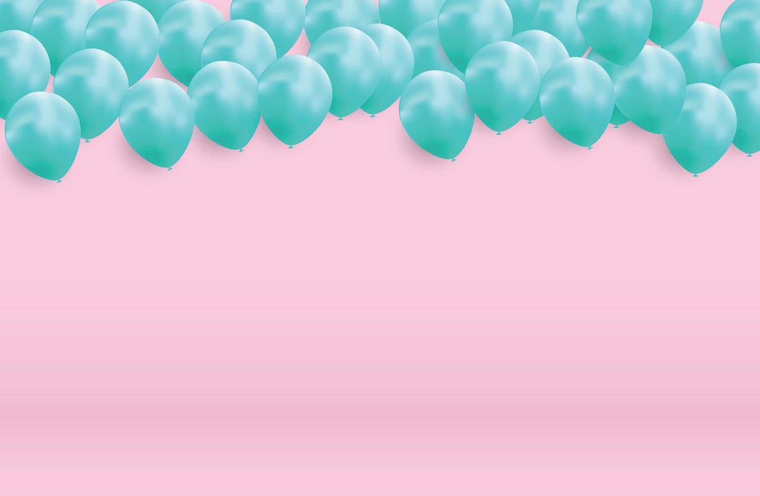 Glossy Happy Birthday Balloons Background Vector Illustration