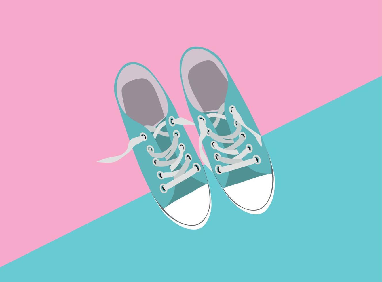 Pair of shoes on color background Vector Illustration