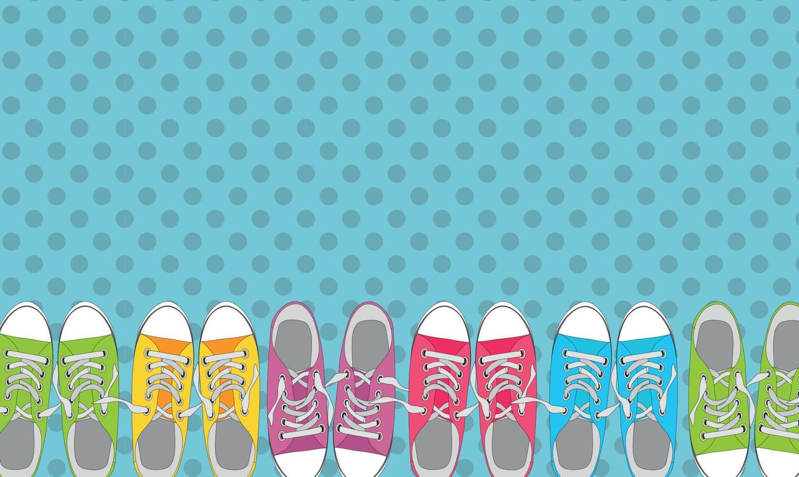 Pair of shoes on color background in Pop Art Style Vector Illustration