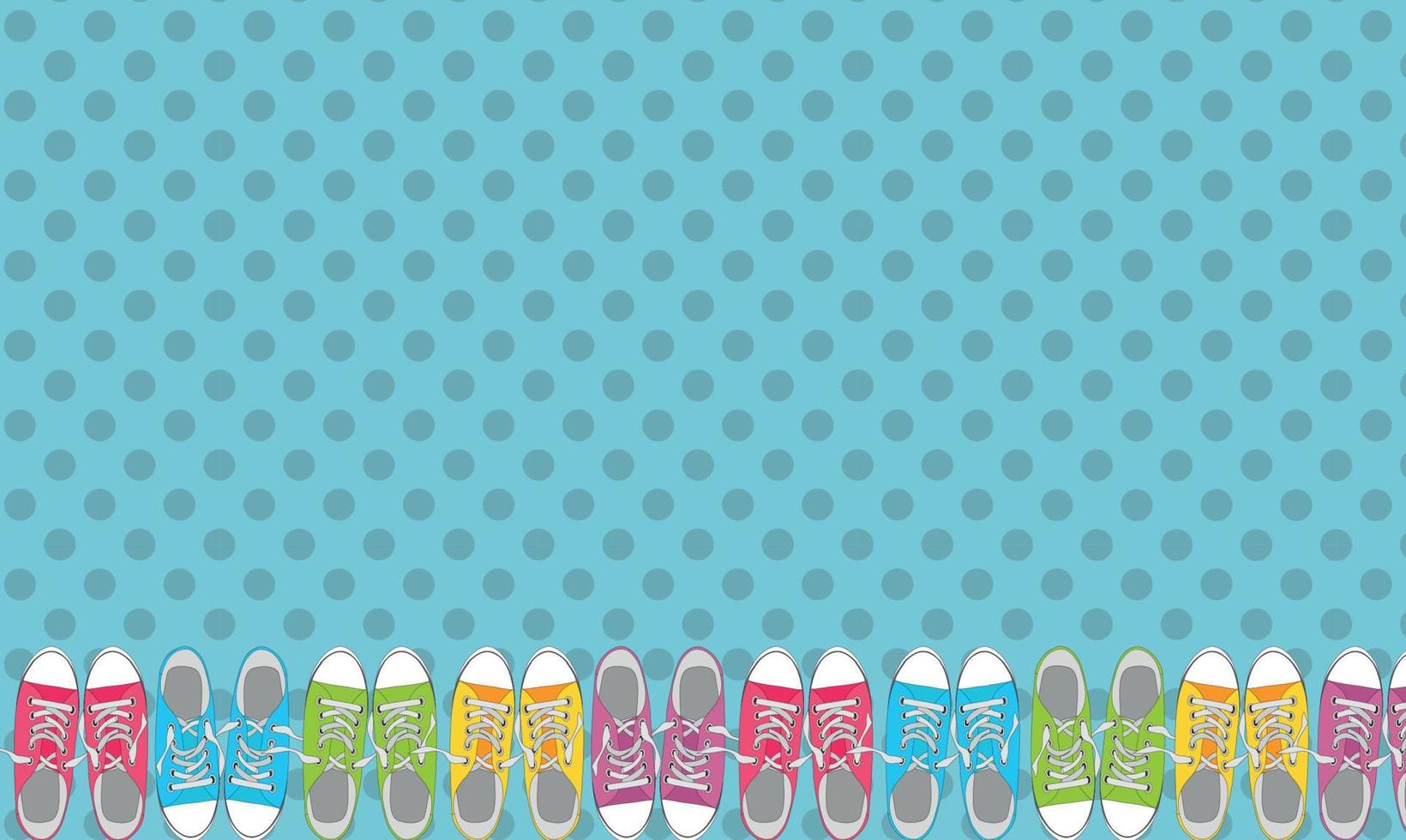 Pair of shoes on color background in Pop Art Style Vector Illustration