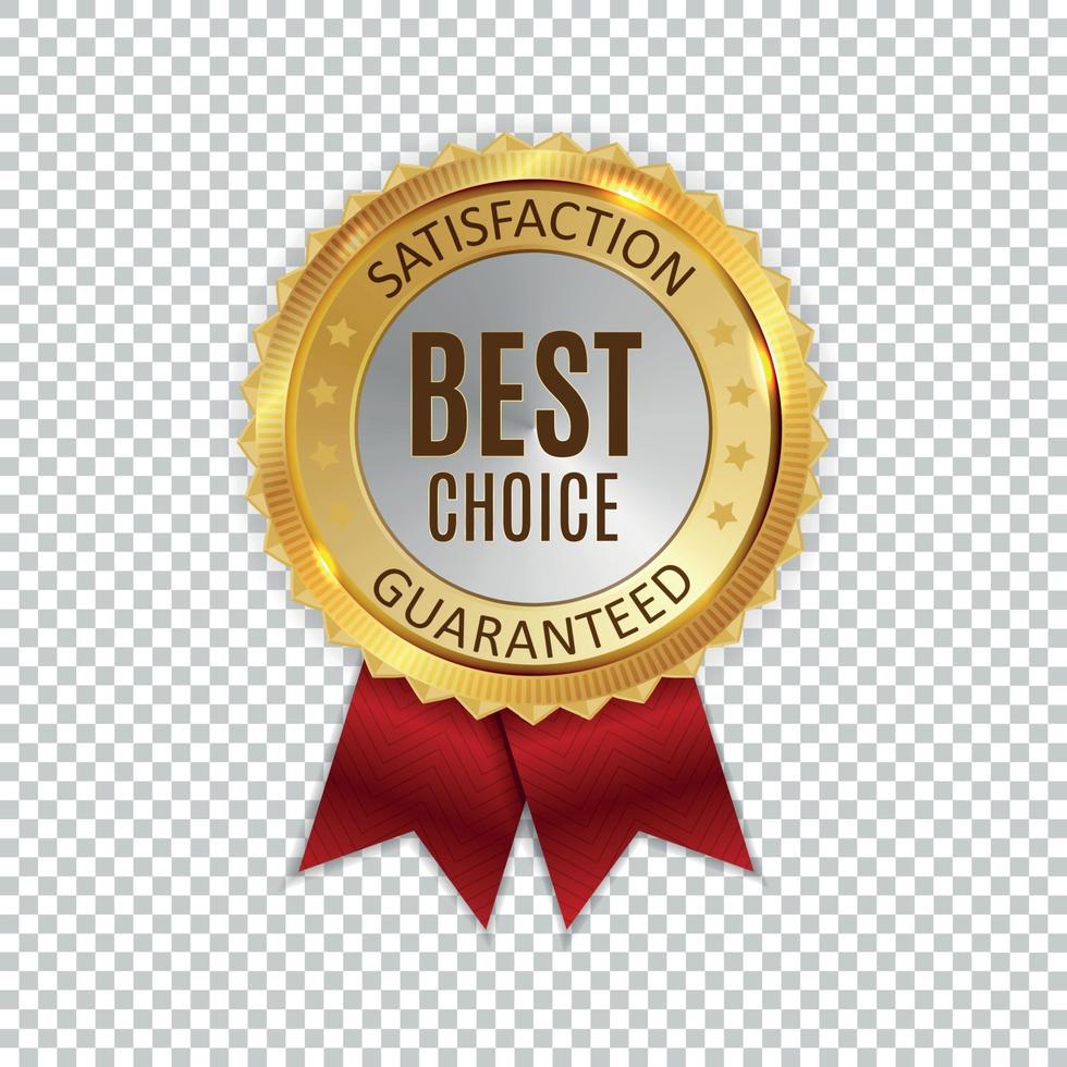 Best Choice Golden Shiny Label Sign. Vector Illustration