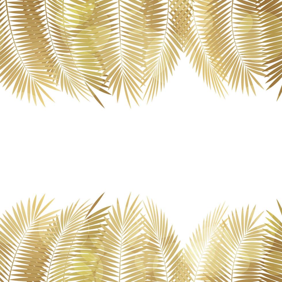 Gold Palm Leaf Vector Background. Vector Illustration