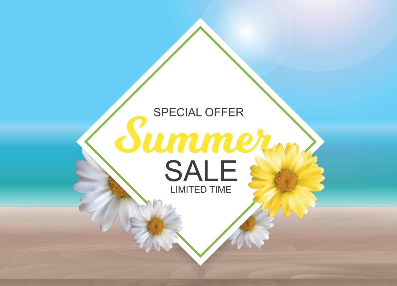 Summer Sale concept poster background. Vector Illustration