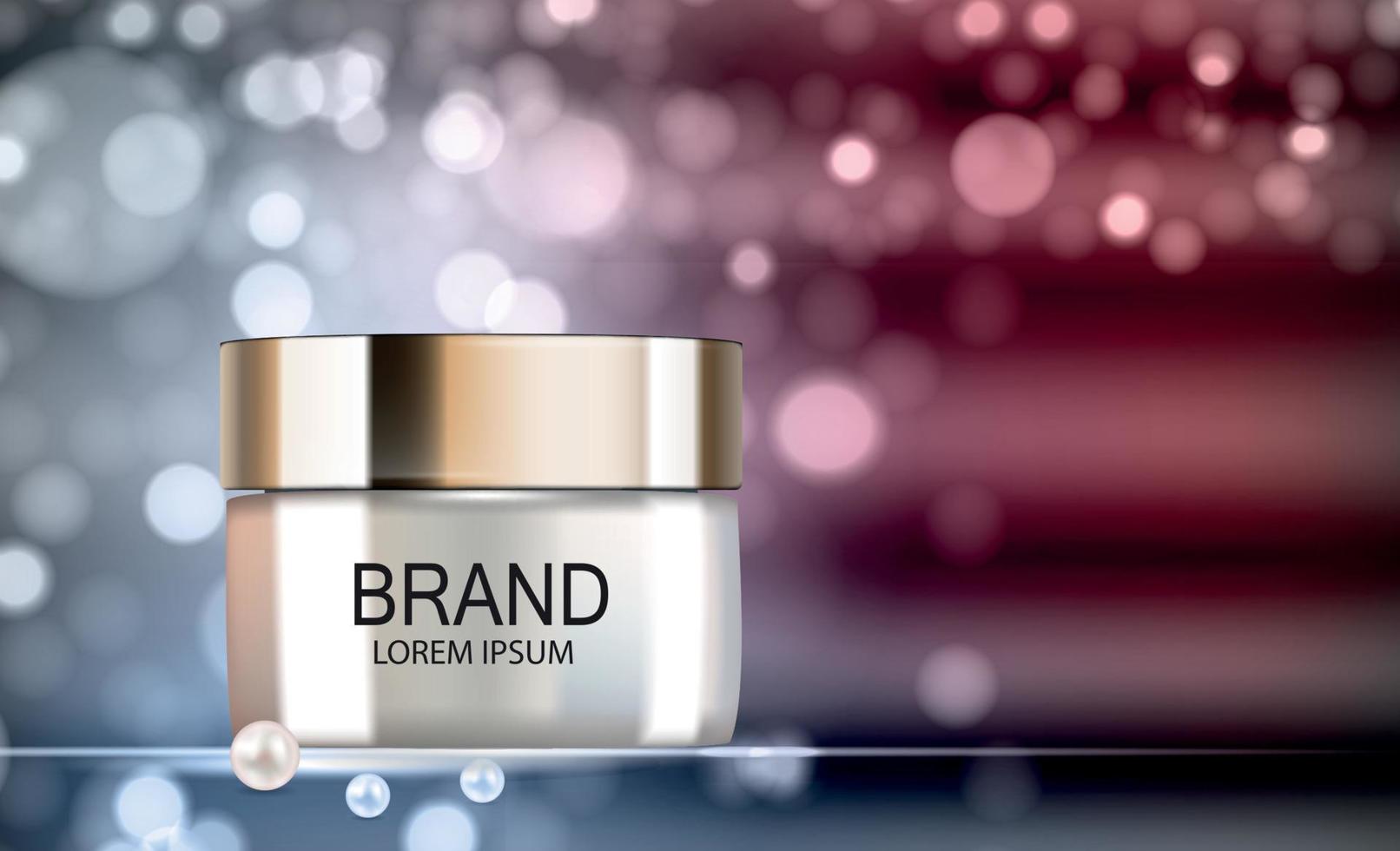 Design Cosmetics Product  Template for Ads or Magazine Background. 3D Realistic Vector Iillustration