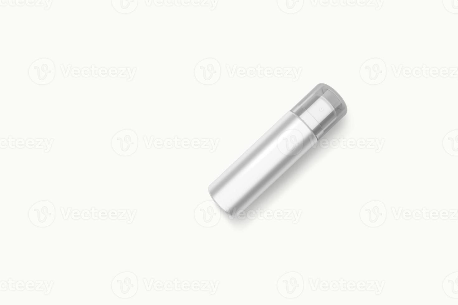 Cosmetics mockup template on white background. Plastic container for cosmetics products. Tube, cream pot, beauty products isolated on white background. 3D rendering. photo