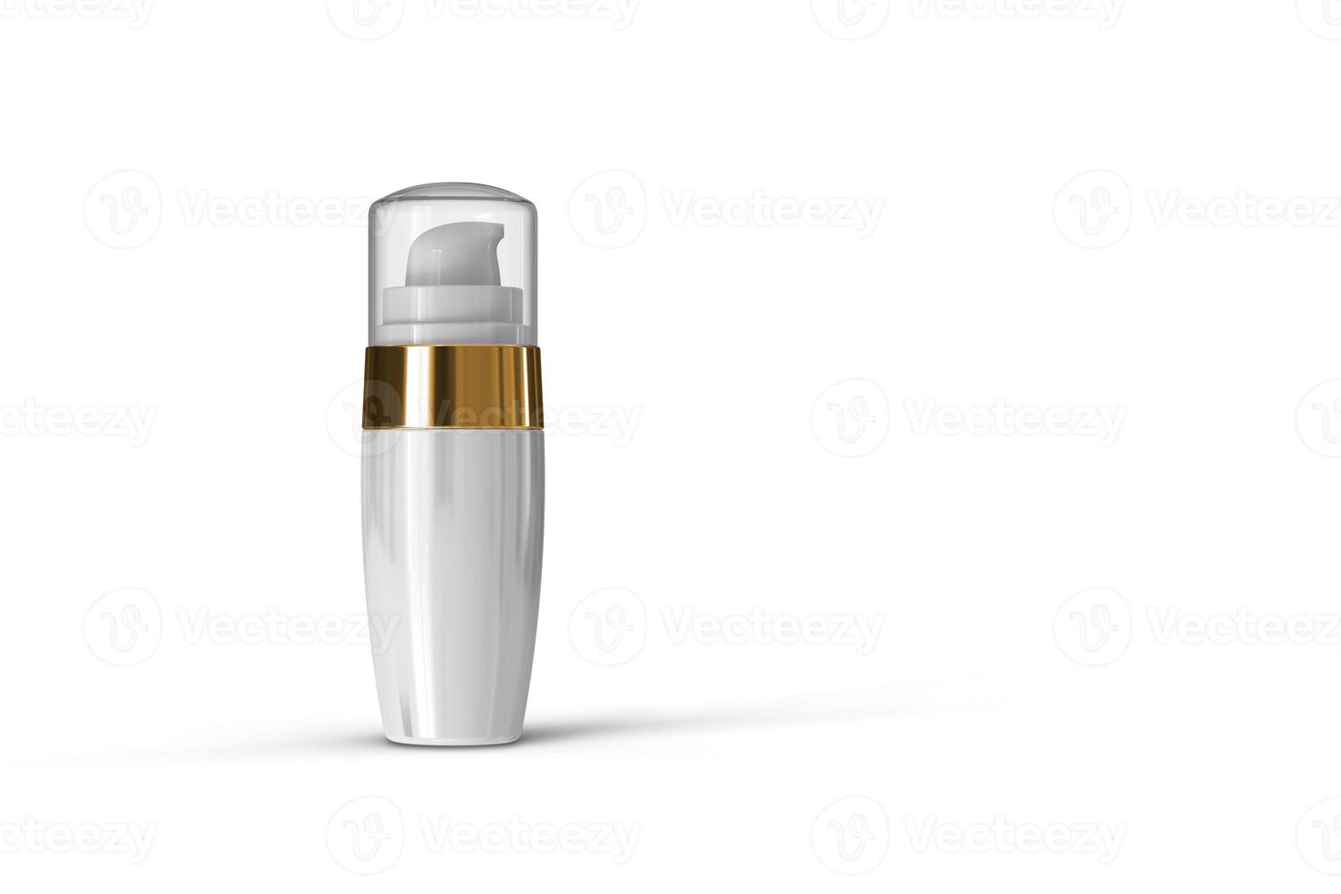 High resolution cosmetic bottle package 3d rendering isolated mockup fit for your design element. photo