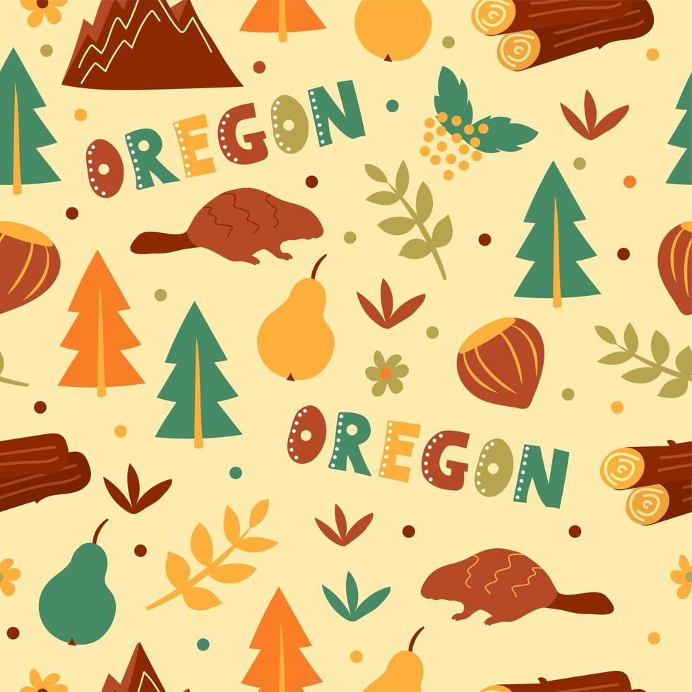 colección usa. ilustración vectorial del tema de oregon. símbolos de estado vector