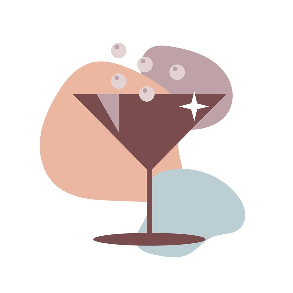Brown color cocktail glass icon. Flat design isolated vector