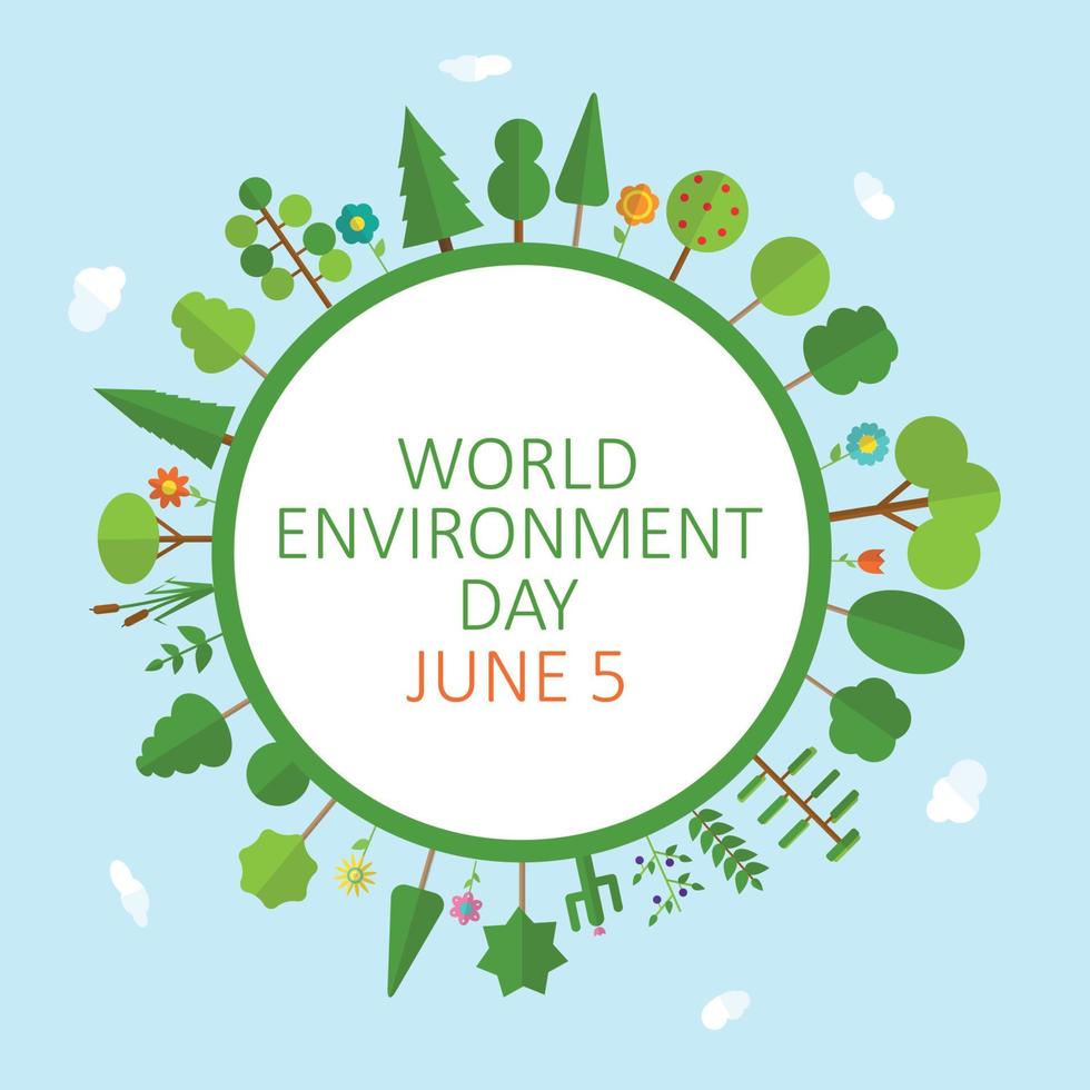 World environment day concept background. Vector Illustration