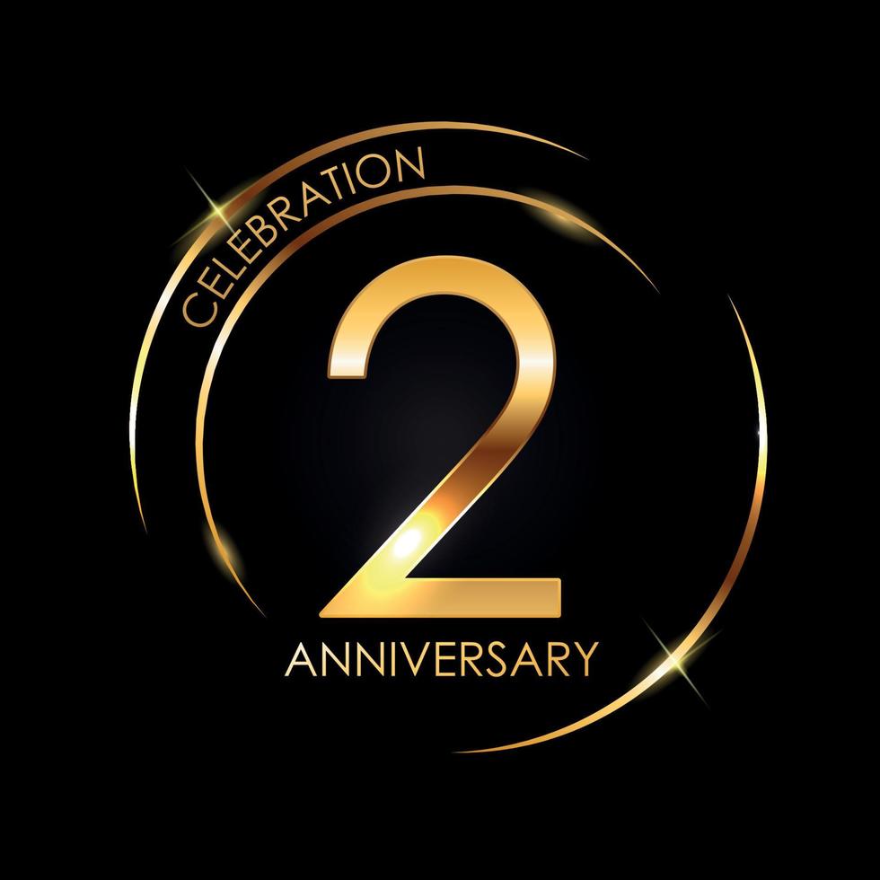 Template Logo 2 Years Anniversary Vector Illustration