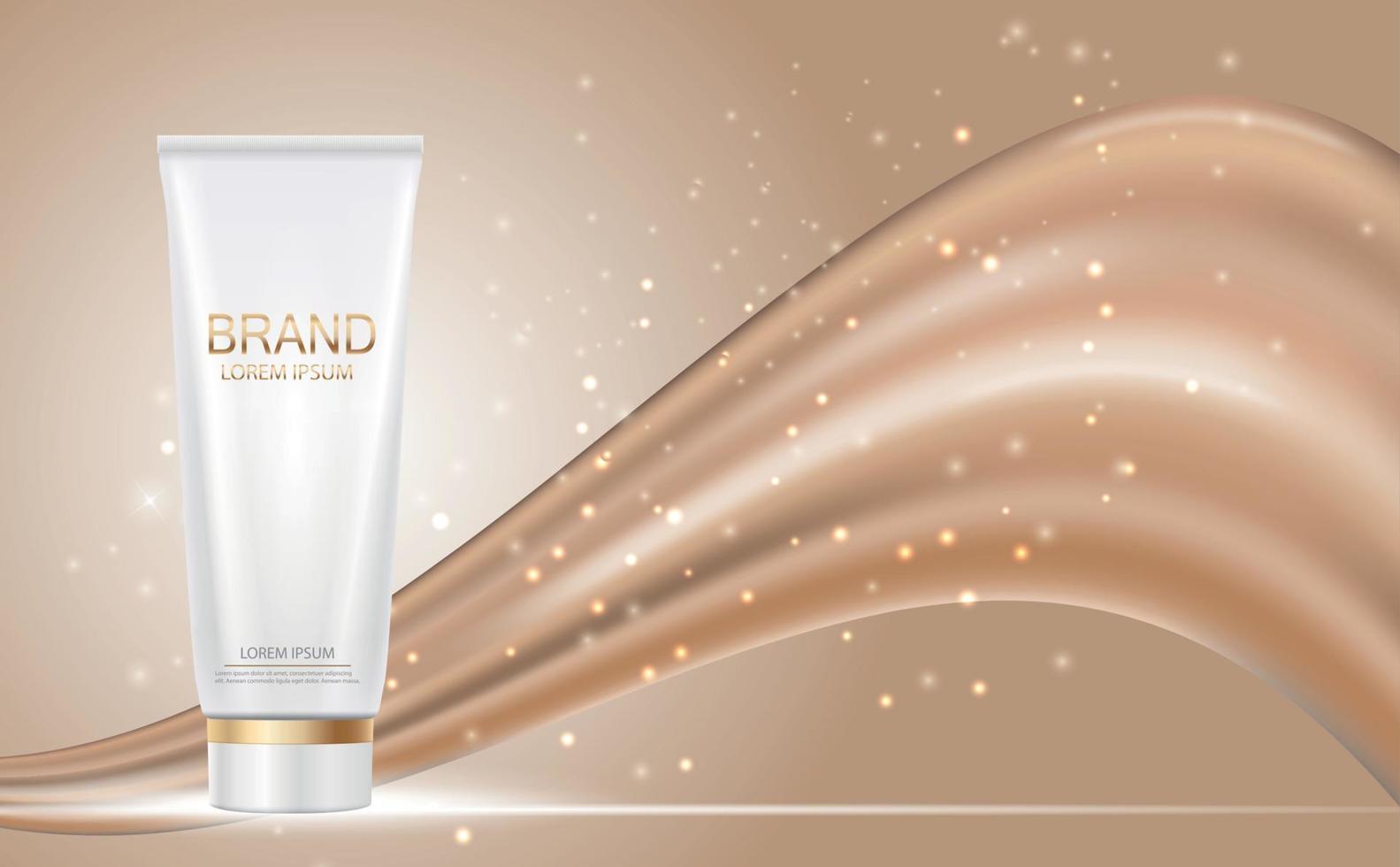 Design Cosmetics Product  Template for Ads or Magazine Background. 3D Realistic Vector Iillustration