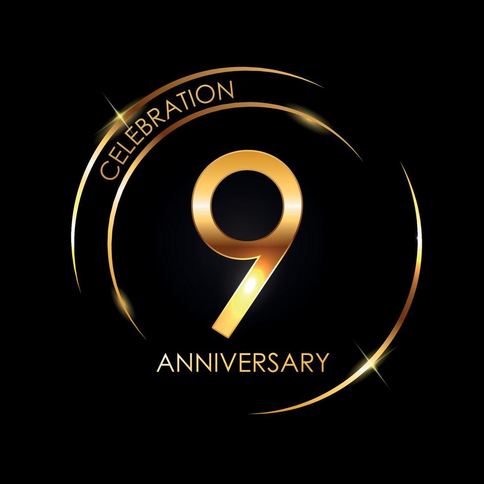 Template Logo 9 Years Anniversary Vector Illustration