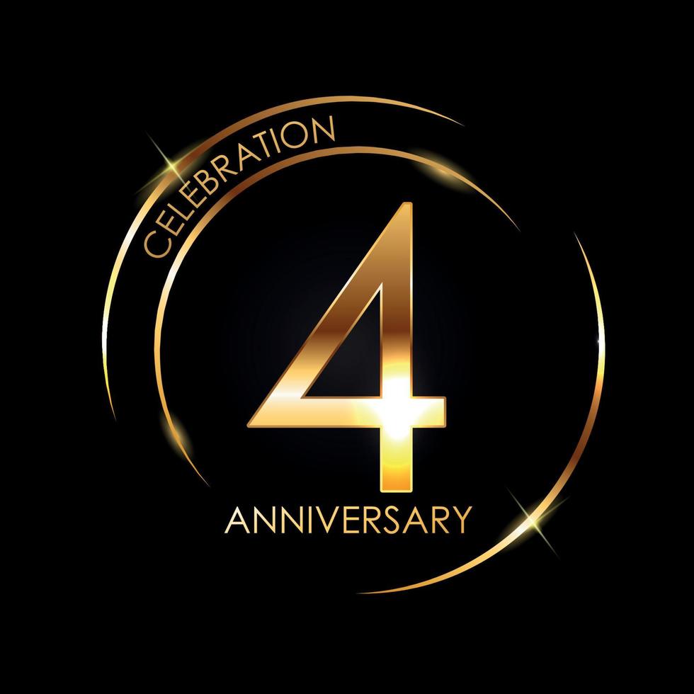 Template Logo 4 Years Anniversary Vector Illustration 4549201 Vector ...