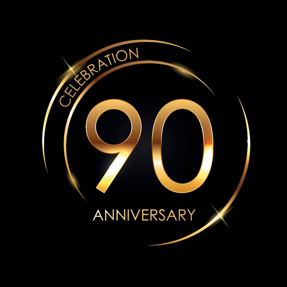 Template Logo 90 Years Anniversary Vector Illustration