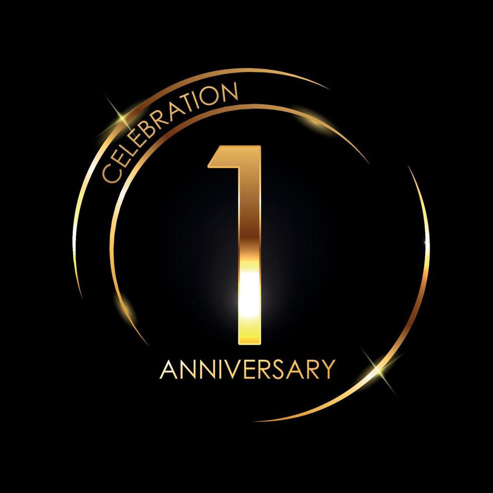 Template Logo 1 Years Anniversary Vector Illustration