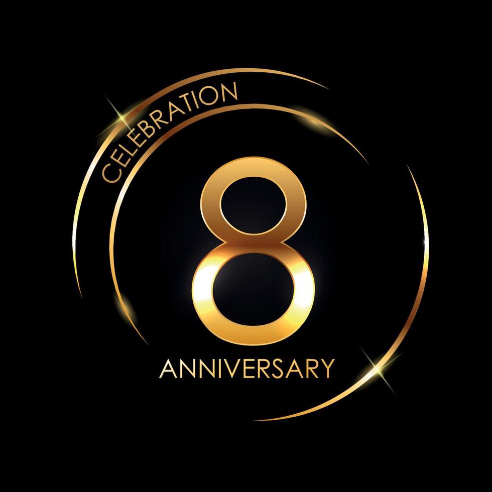 Template Logo 8 Years Anniversary Vector Illustration