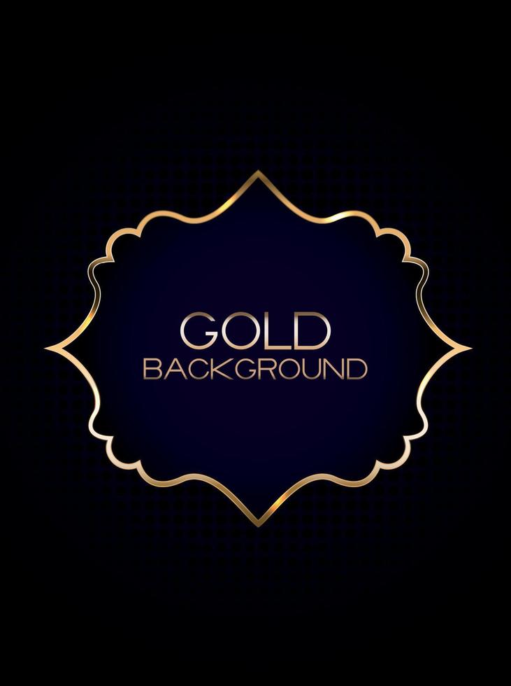 Abstract Card with Golden Frame Vector Illustration
