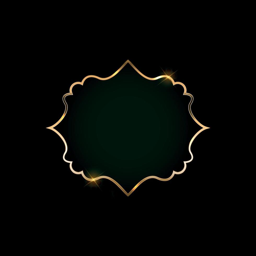 Abstract Card with Golden Frame Vector Illustration