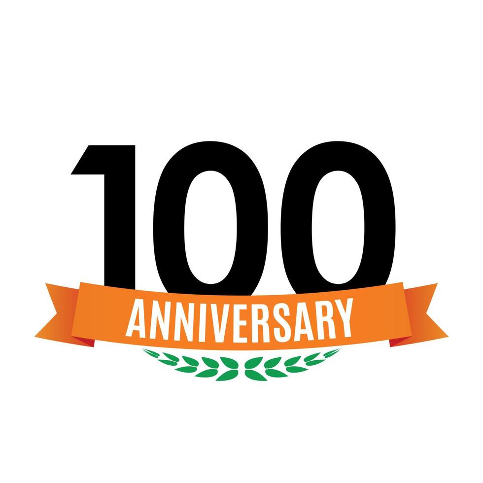 Template 100 Years Anniversary Background with Ribbon Vector Illustration