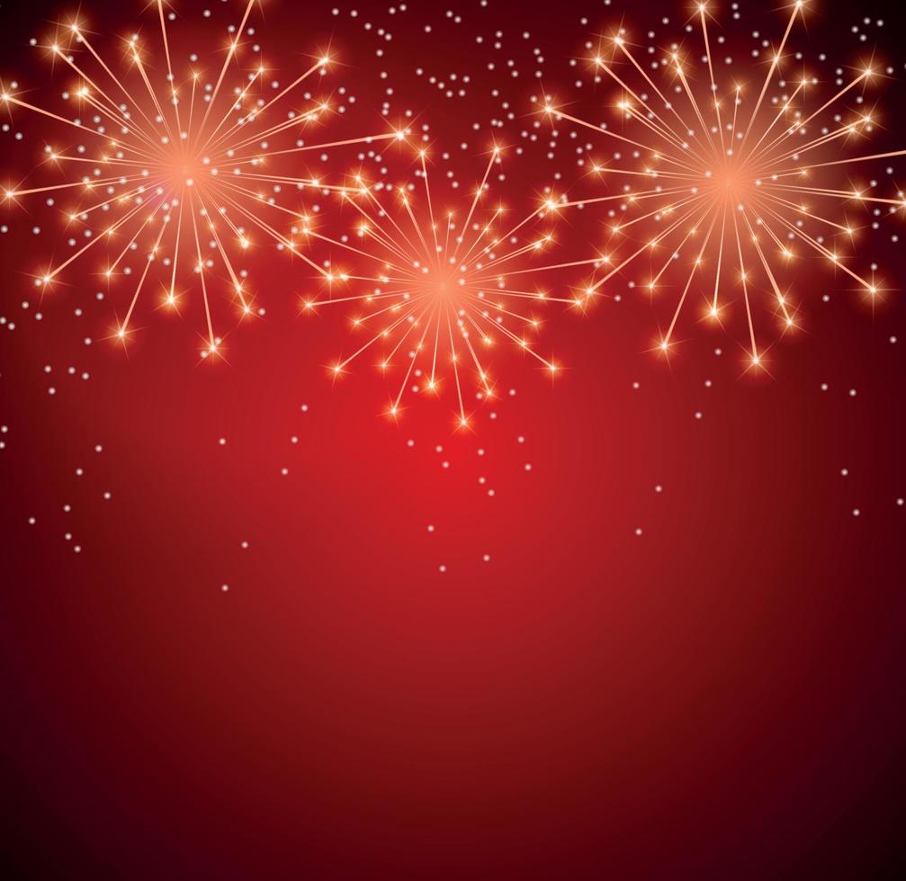 Glossy Fireworks Background Vector Illustration