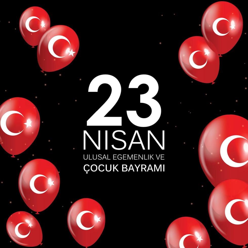 23 de nisan cocuk baryrami. Ilustración de vector de día del niño turco 23 de abril
