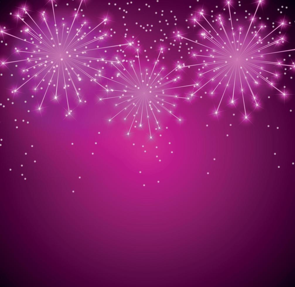 Glossy Fireworks Background Vector Illustration