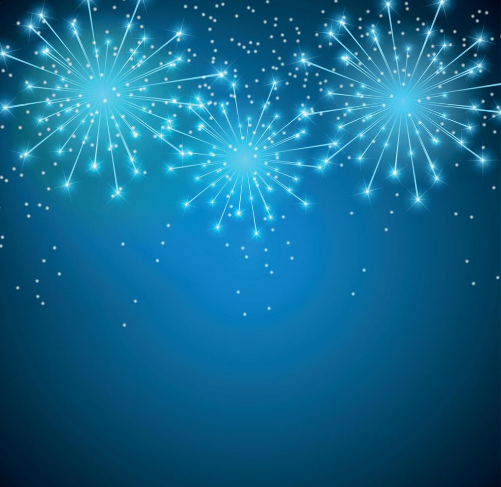 Glossy Fireworks Background Vector Illustration