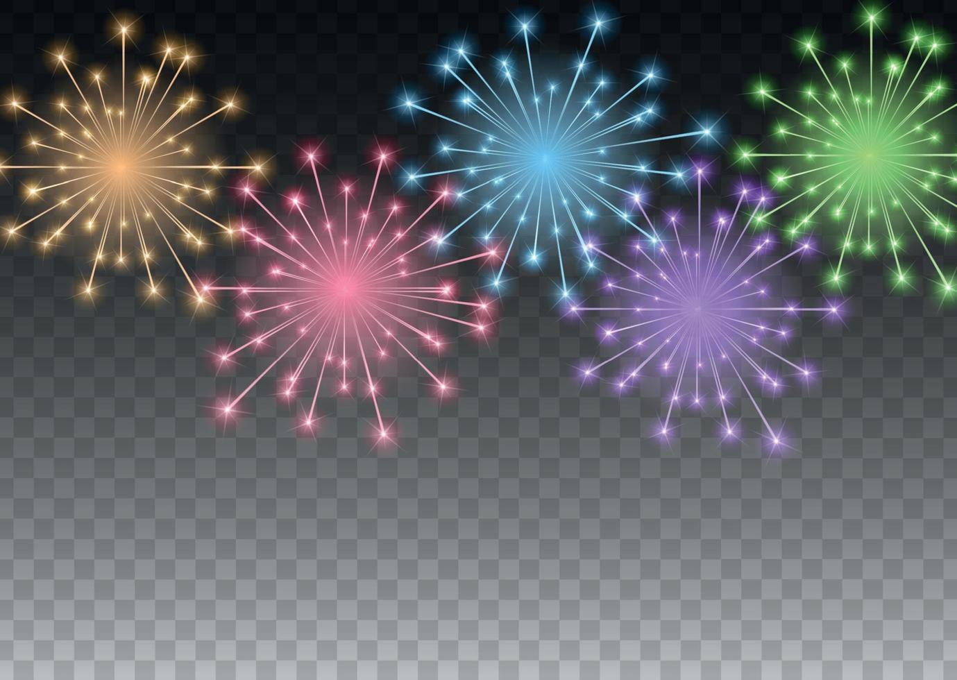 Glossy Fireworks Background Vector Illustration