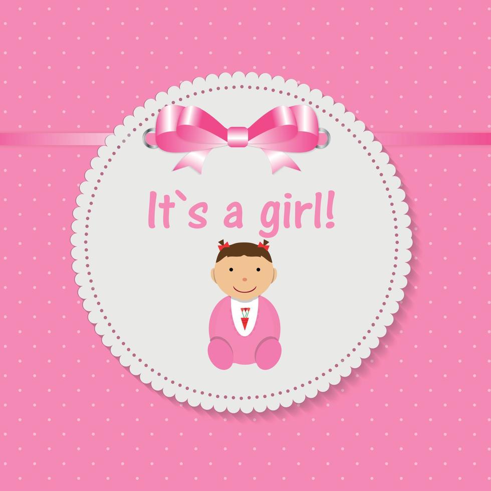 Vector Illustration for Newborn Girl