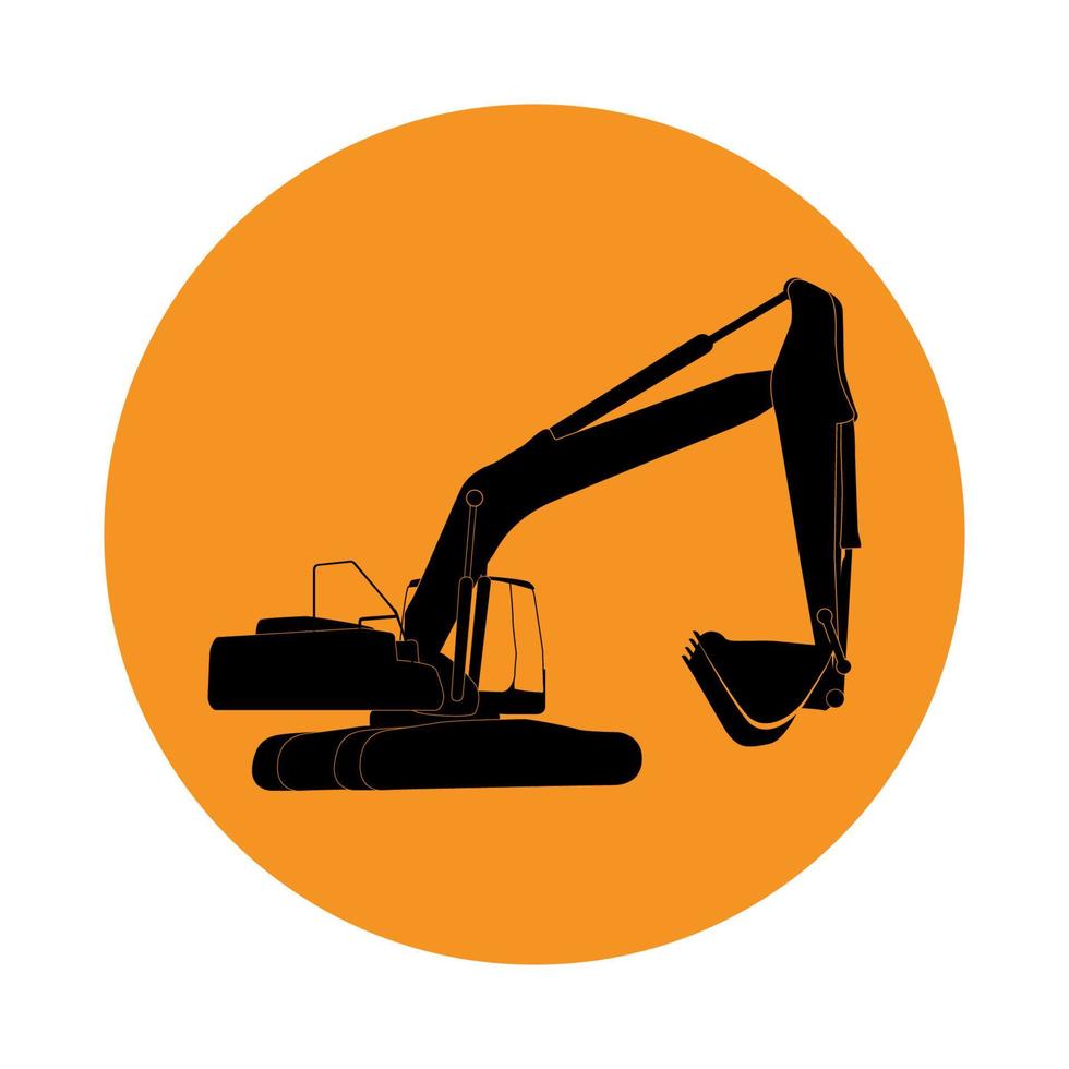 Excavator work. Vector Illustration