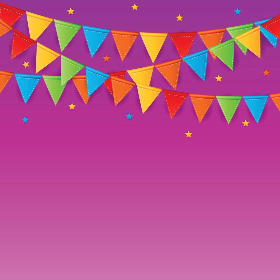 Party Background with Flags Vector Illustration