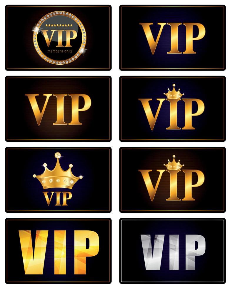 VIP Members Card Set Vector Illustration