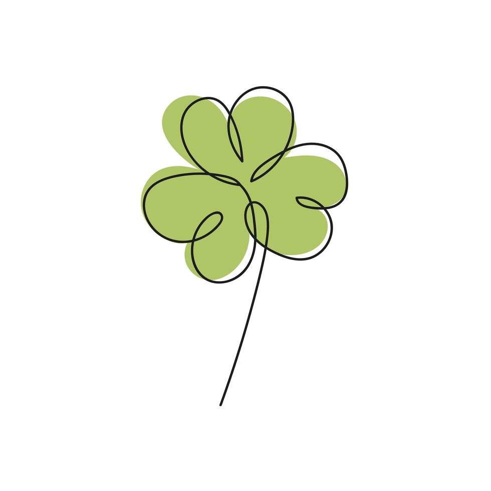 ilustración vectorial del símbolo irlandés del día de san patricio. dibujo de linea continua vector