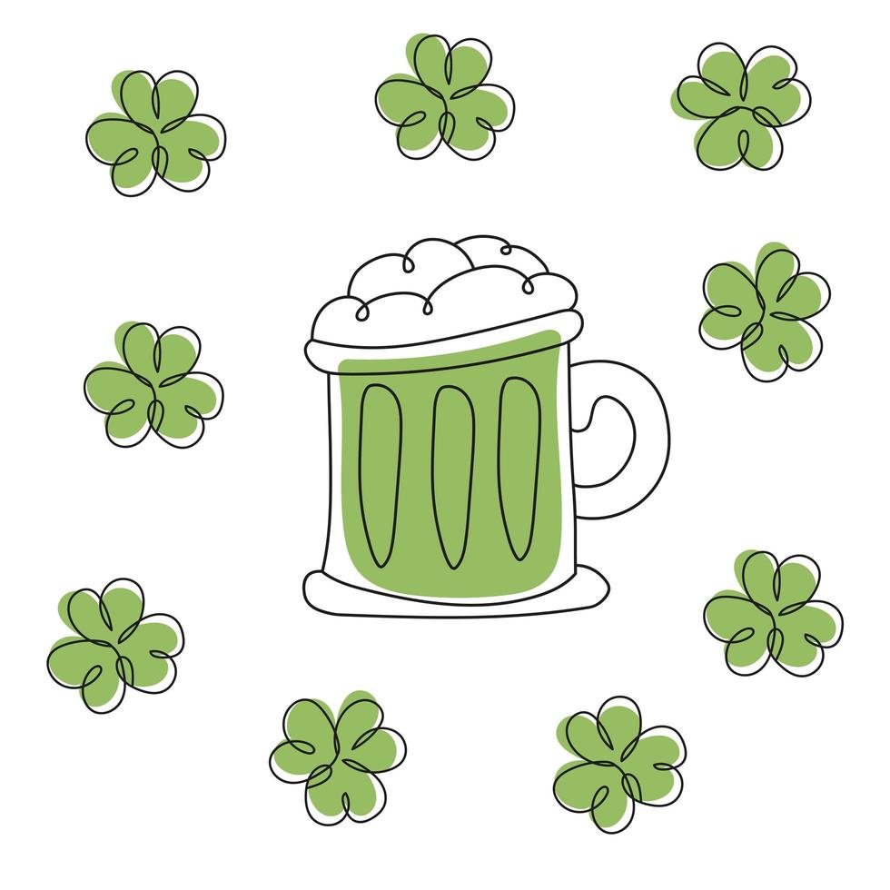 Feliz dia de San Patricio. cerveza. para el diseño de la tarjeta del menú del restaurante vector