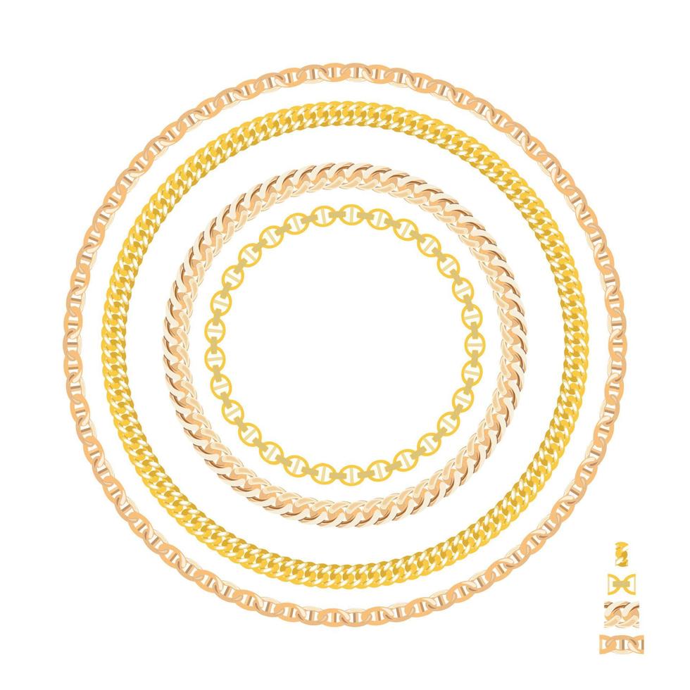Gold Chain Jewelry. Vector Illustration