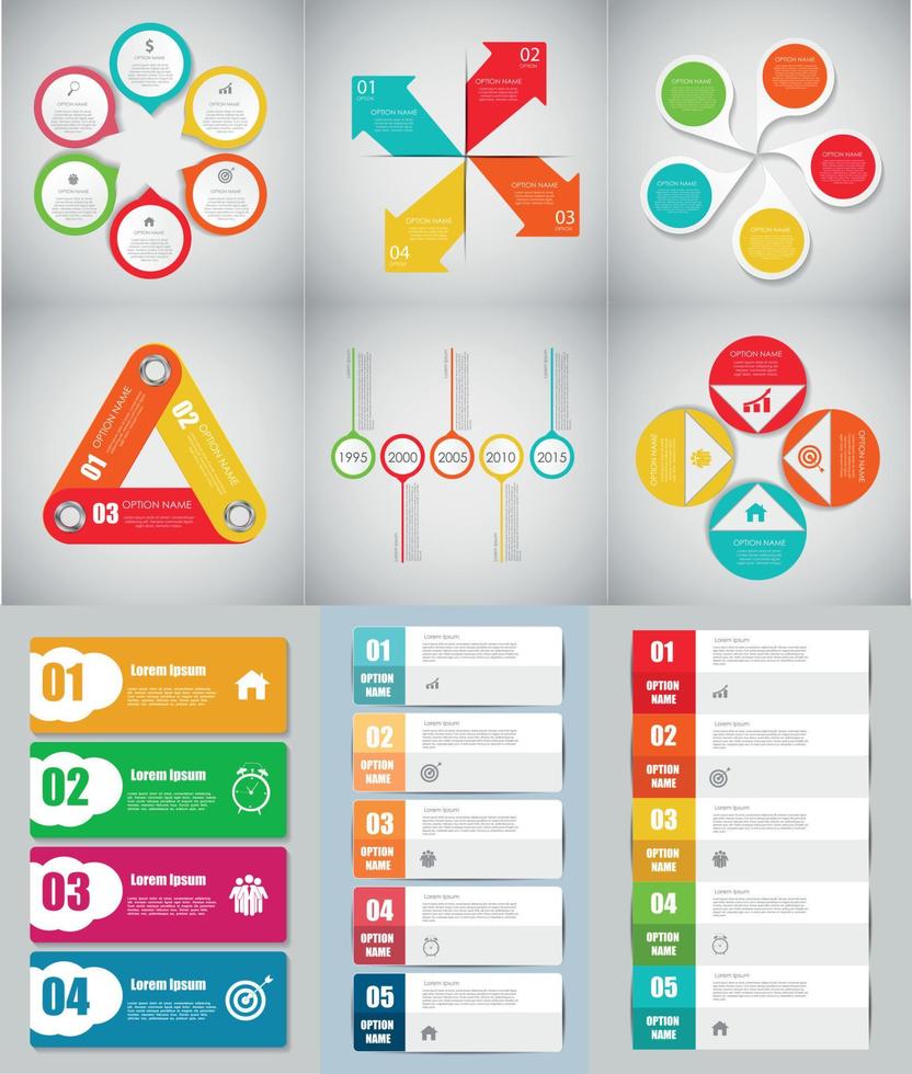 Big Set of Infographic Banner Templates for Your Business Vector Illustration