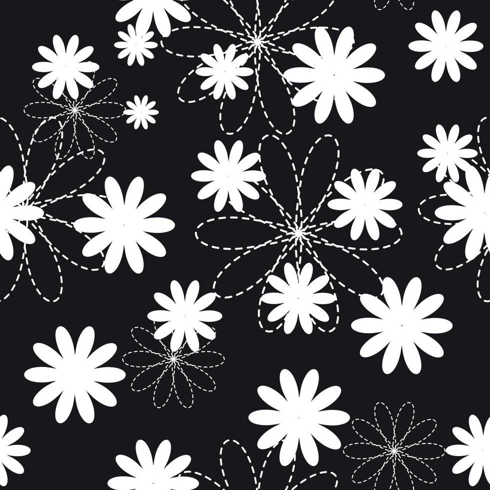 Flora Flower Seamless Pattern Design Vector Illustartion