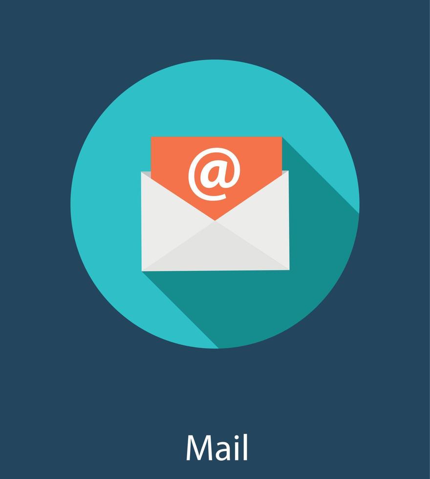 Inbox Mail Flat Concept Vector Illustration