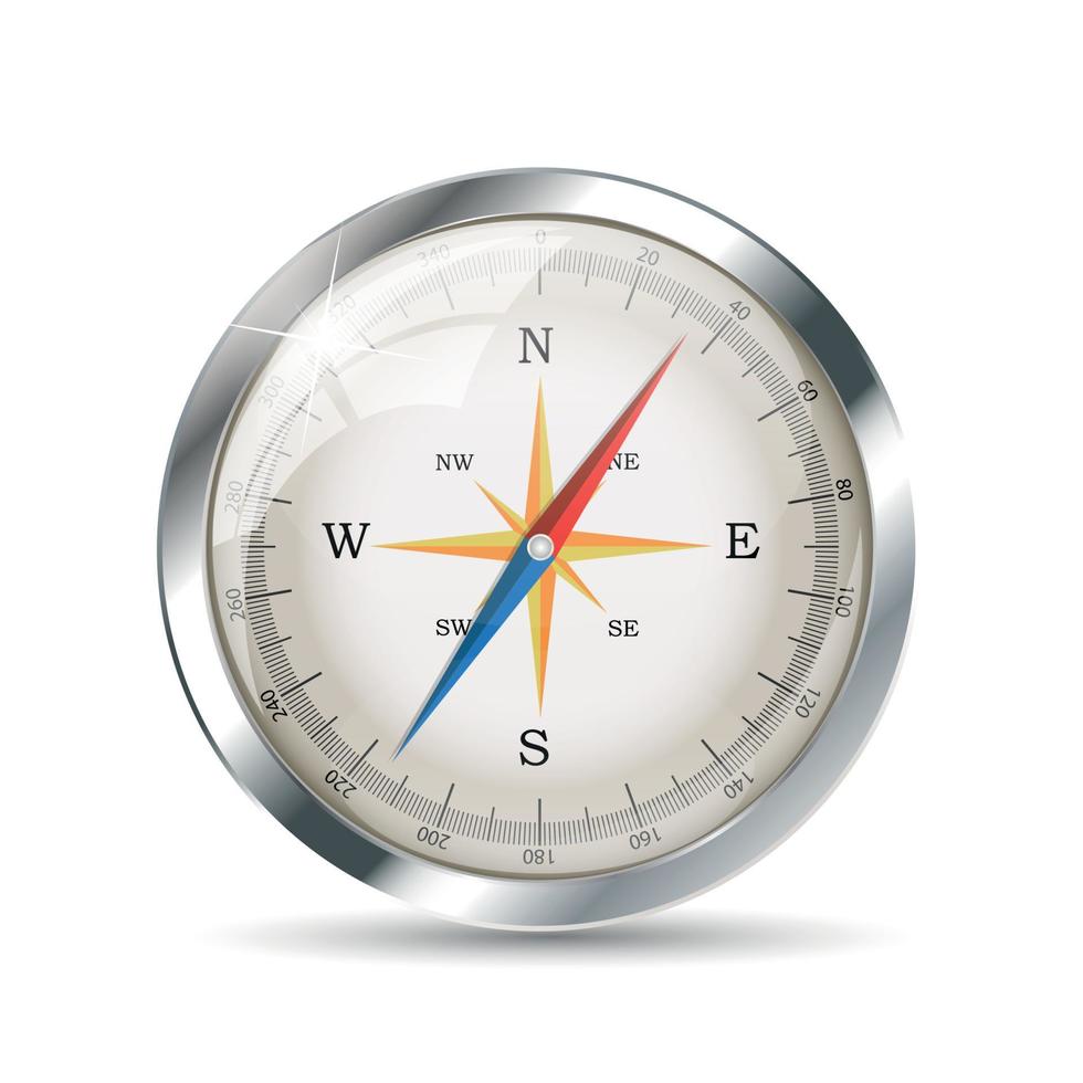 Glossy Compass. Vector Illustration.
