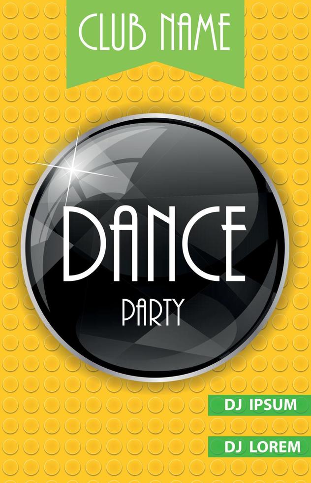 Vertical Dance Party Flyer Background with Place for Your Text. Vector Illustration.