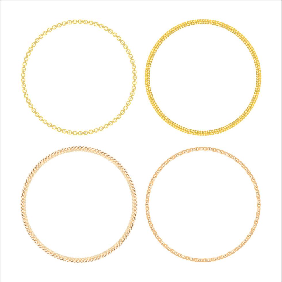 joyas de cadena de oro. ilustración vectorial vector
